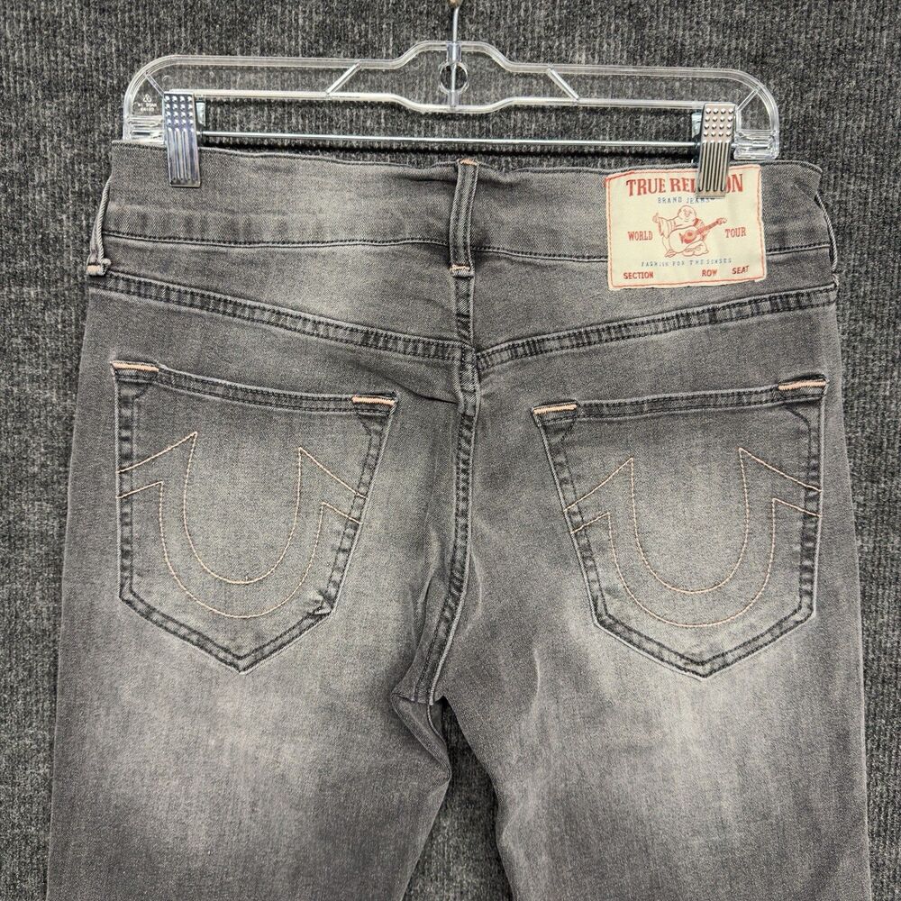 True Religion Rocco Relaxed Skinny Jeans Men's 30 Gray Wash Horseshoe Stretch